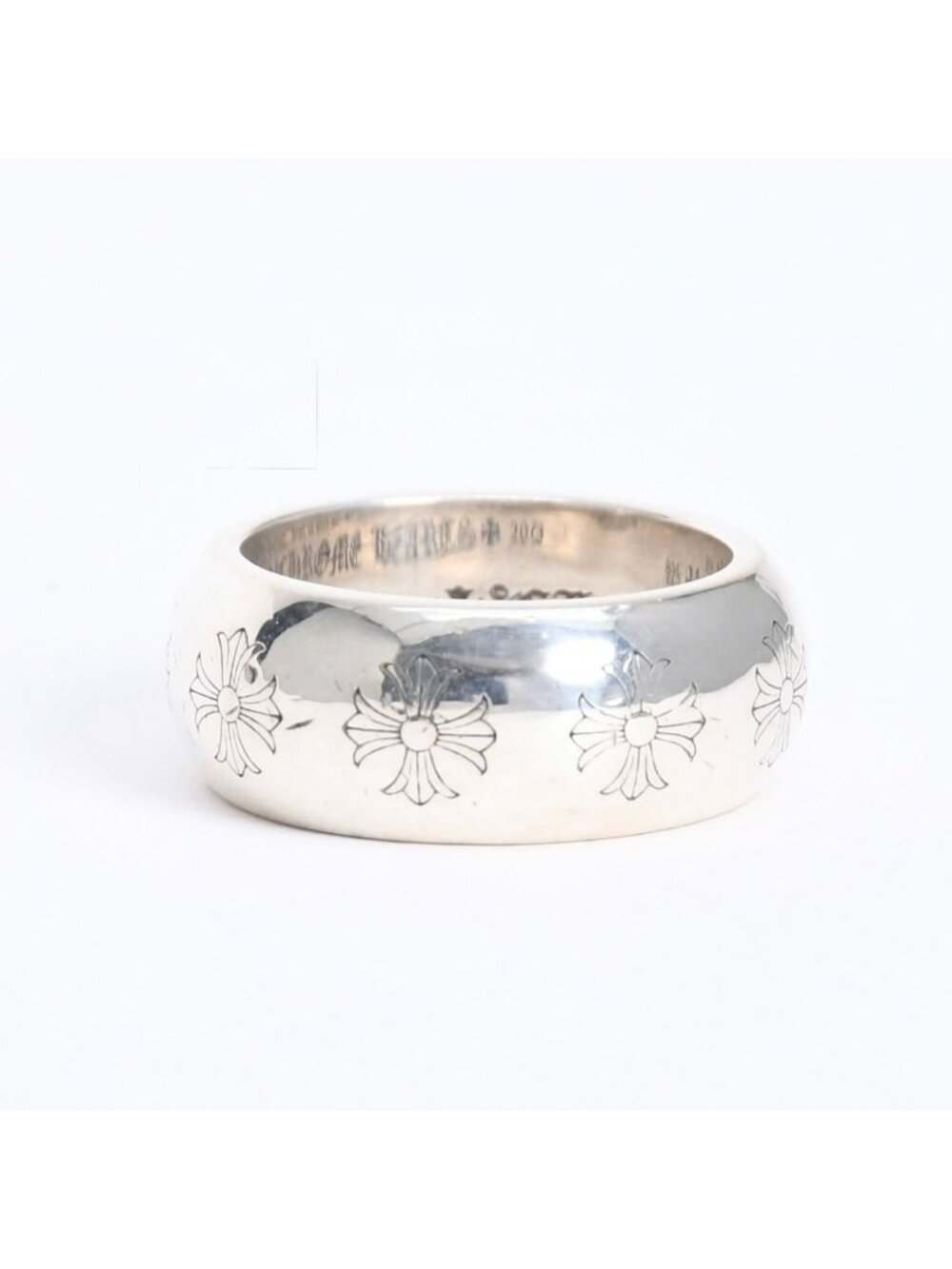 Chrome Hearts Rnd CH Pls Round CH Plus Ring 925 Sterling Silver